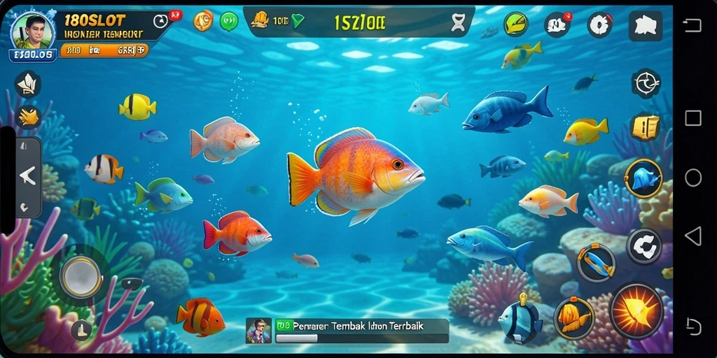 Tampilan gameplay 180SLOT dengan aksi menembak ikan yang seru.