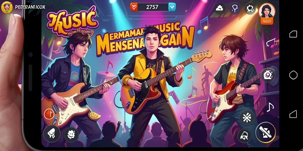 Tampilan gameplay menarik dari 2757 yang penuh musik.