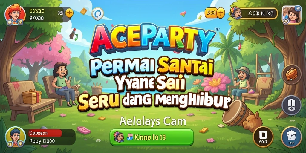 Tangkapan layar ACEPARTY menampilkan gameplay seru dengan karakter lucu.