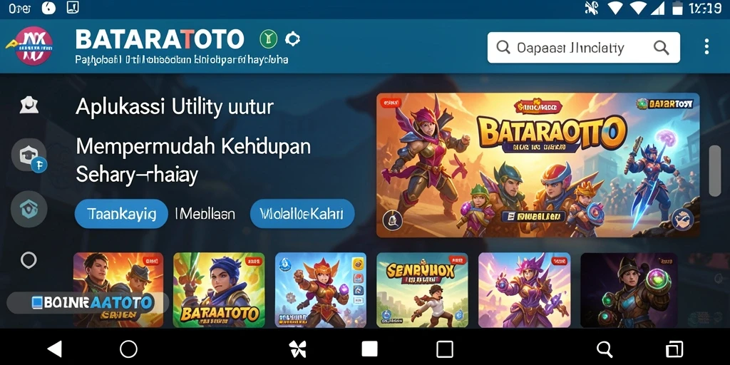 Tampilan utama BATARATOTO yang menampilkan fitur-fitur Utility.