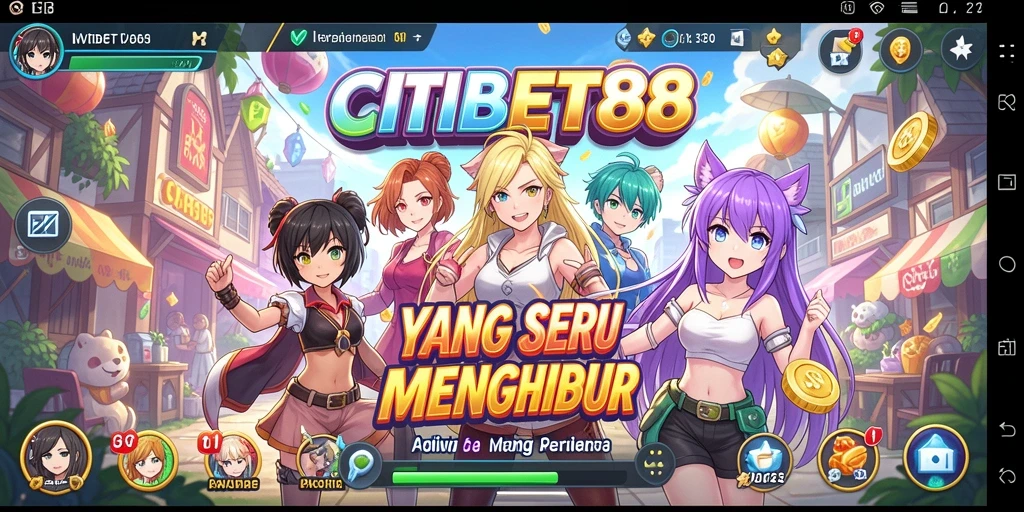 Tampilan gameplay CITIBET88 yang penuh aksi dan karakter anime.