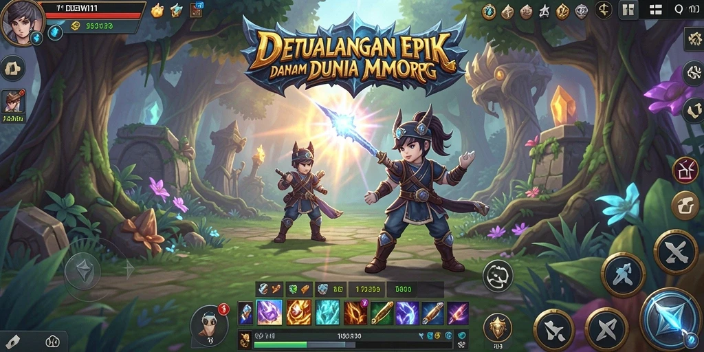 Tampilan gameplay seru dari DEWI11 dalam petualangan MMORPG.