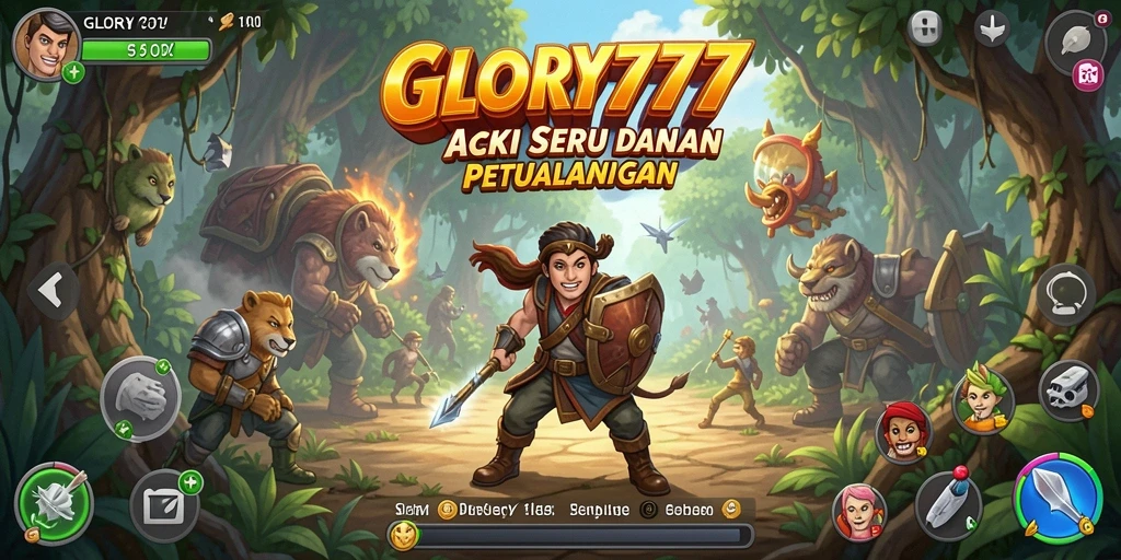 Screenshot gameplay GLORY777 menampilkan aksi seru dalam pertempuran.