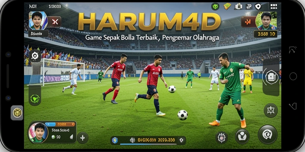 Tampilan gameplay mendebarkan dari HARUM4D, game sepak bola terbaik.