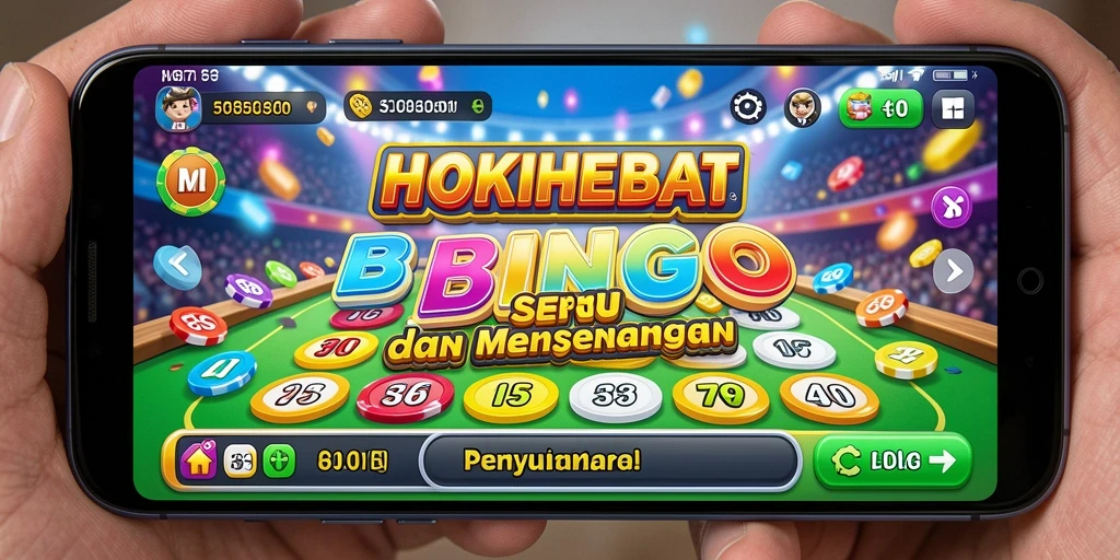 Tampilan gameplay HOKIHEBAT dengan suasana bingo yang seru.