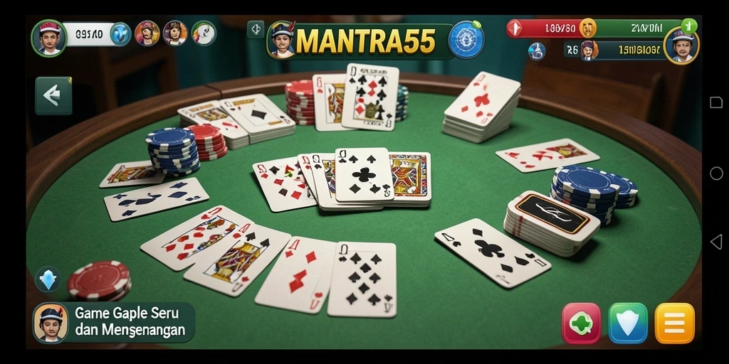 Tampilan gameplay MANTRA55 saat bermain Gaple yang seru.