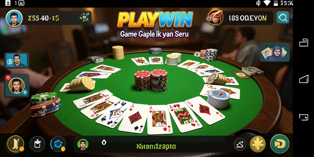 Tampilan gameplay seru dalam aplikasi Gaple PLAYWIN.