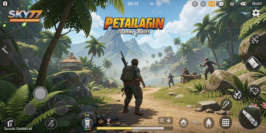 Tampilan layar gameplay <strong>SKY77</strong> yang memukau di dunia terbuka.