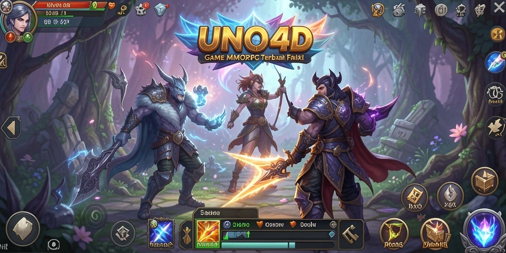 Screenshot utama UNO4D menampilkan petualangan seru dalam dunia MMORPG.
