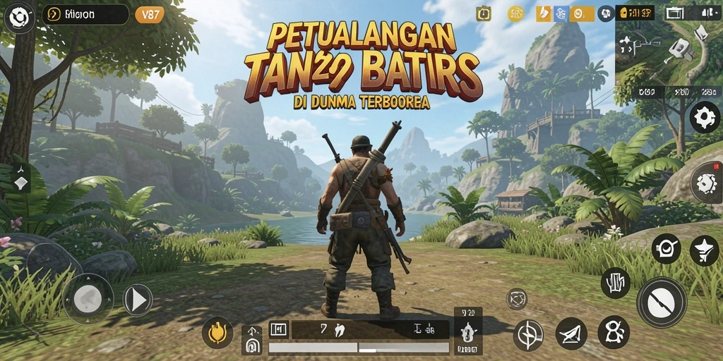 Screenshot menampilkan gameplay seru di dunia terbuka V87.