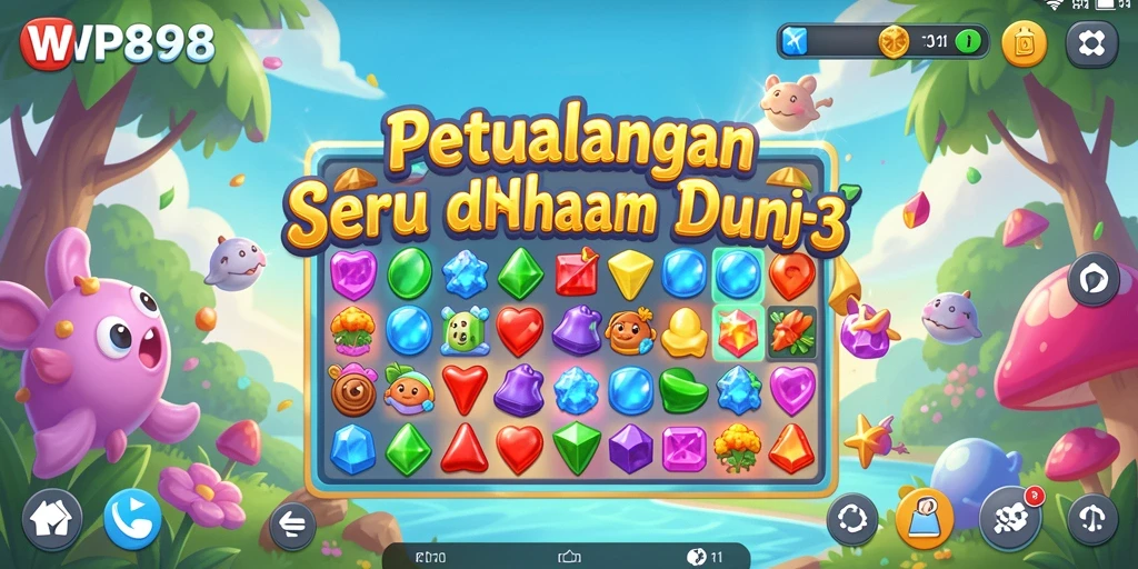 Tampilan gameplay WP888 yang seru dan menarik dalam genre Match-3.